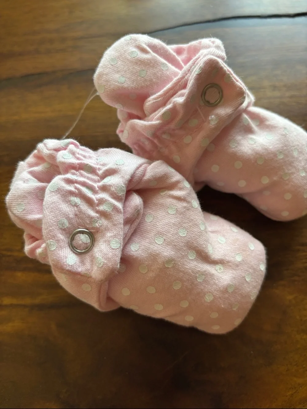 Pink Polka Dot Baby Booties 3-6 months